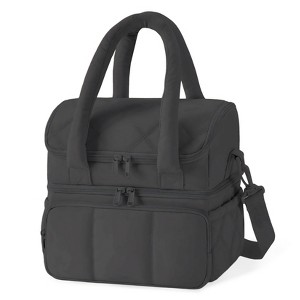 Insulated Double Layer Lunch Bag for Women & Men, 180° Full Open, 11.8L Large Capacity, Leak-Proof, with Adjustable Strap for Work, Picnic, Beach - 1 of 4