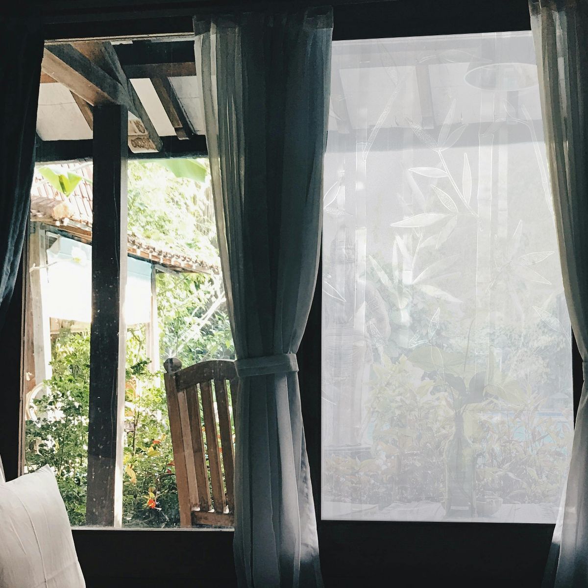 Unique Bargains Bamboo Pattern Window Privacy Film 78.74"L x 17.72"W Clear 1 Pc - thumbnail 5