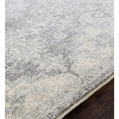 Olivia Charcoal Gray Synthetic Rectangular Area Rug 3'11" x 5'7"