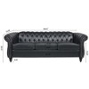 Kumasinova 84.65" Chesterfield Sofa with Rolled Arm, Modern PU Leather 3 Seater Sofa Couch, Upholstered Vintage Couch for Living Room - 3 of 4