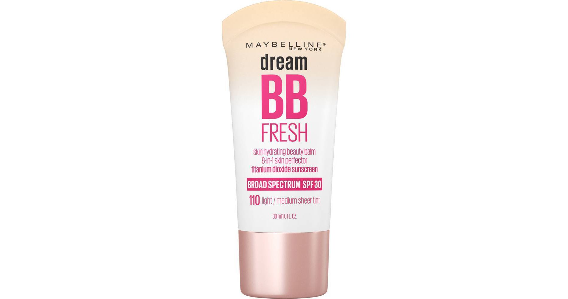 Maybelline Dream Fresh BB Cream - 110 Light Medium - 1 fl oz: Moisturizing, Smoothing, Brightening, Noncomedogenic
