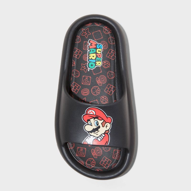 Kids' Nintendo Mario Comfort Slides - Black, 3 of 6