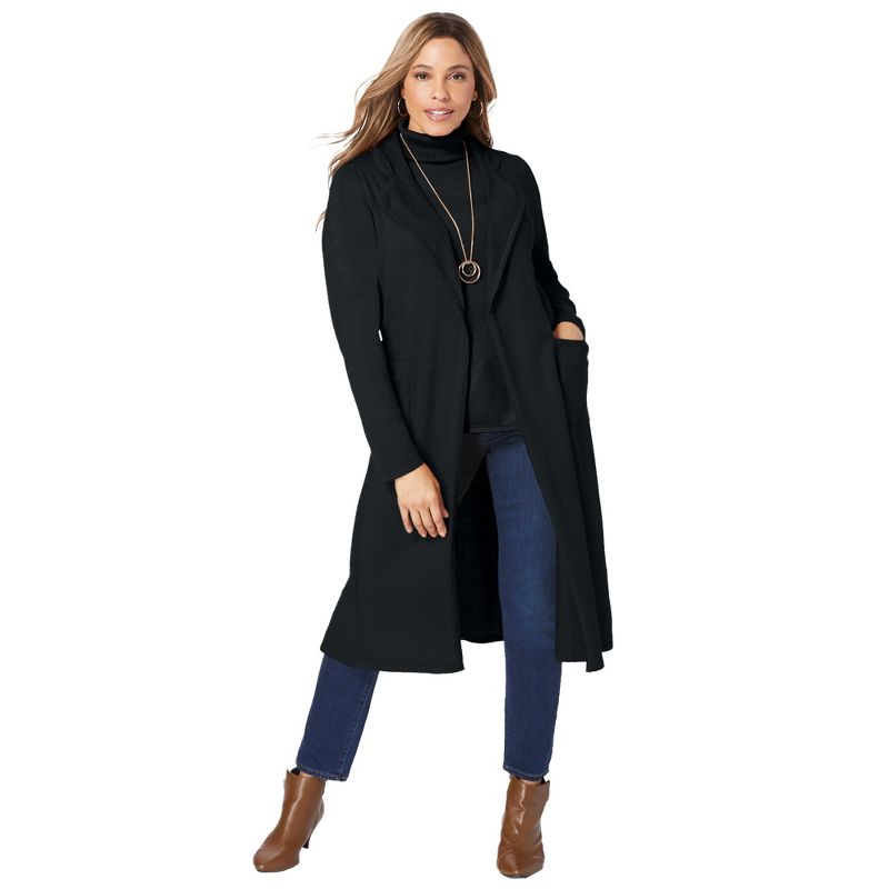 Jessica London Women's Plus Size Cashmere Collared Duster, 1 of 2