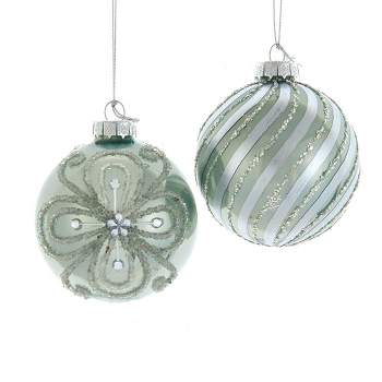 Platinum Glitter on Fancy Snowflake Ornament 5 1/2 Kurt Adler T3363