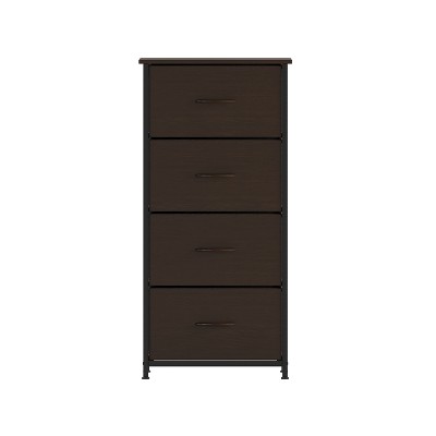 Emma 4-Drawer Brown and Black Vertical Storage Dresser
