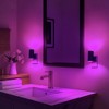 YANSUN 2-Pack 1W Plug-in Light-Controlled Night Light, Black, Purple Light with White PC Shade, 0%-100% Dimming - 2 of 4