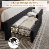 Jojoka Upholstered Bed Frame with Storage Drawers – Velvet Platform Bed with Tufted Headboard & Rivets – No Box Spring Needed - 3 of 4