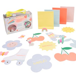 Meri Meri Boom Box Kids Valentine's Cards & Erasers Set (Pack of 12) - 1 of 4
