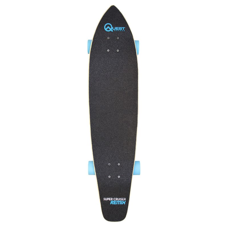 Quest Super Cruiser REMIX 36&#34; Longboard Skateboard - Aqua Blue/Wood, 2 of 7