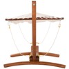 Gulches Hammocks: 10' White Roman Arc Hammock with Rainbow Bed and Stand for Patio Relaxation - 4 of 4
