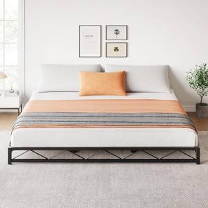 Metal Bed Frame Heavy Duty Steel Slat Support Metal Platform Bed Frame Sturdy Bed Frame No Box Spring Needed Easy Assembly - 1 of 4