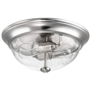Prominence Home 13" Elegant Flush Mount Ceiling Light, Seeded Glass Bowl Lighting Fixture, Bedroom or Living Room, Madalyn, 51382-31, Brushed Nickel - 1 of 4