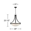 Regency Hill Black Metal Pendant Chandelier 20" Wide Modern Marbleized Glass Bowl Shade Fixture Dining Room House Foyer Entryway - 4 of 4