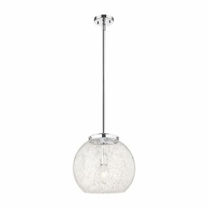 White Mouchette - 1 Light Stem Hung Pendant In Modern Style-17 Inches Tall and 13.75 Inches Wide - 1 of 1