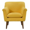 Mid-Century Modern Armchair with Rounded Arms, Full Foam Seat and Wooden Legs for Living Room - 3 of 4