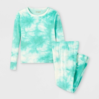 Girls' 2pc Snuggly Soft Watercolor Pajama Set - Cat & Jack™ Green