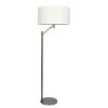 Brushed-Nickel Floor Lamp – White Linen Shade, Rotary Switch, Metal Base - 2 of 4