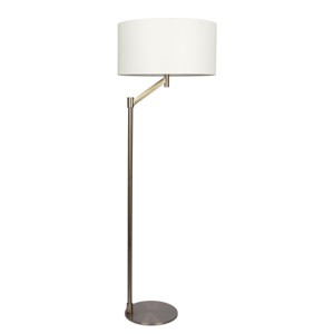 VYNXARIA 61"H Serene Brushed Nickel Floor Lamp with Rotary Switch Metal Base White Linen Shade - 1 of 4