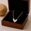 Anna-Kaci Dainty Heart Pendant Necklace with Smooth Enamel Accent and Delicate Chain for a Soft Feminine Touch and Lightweight Everyday Shine - Gold - 2 of 4