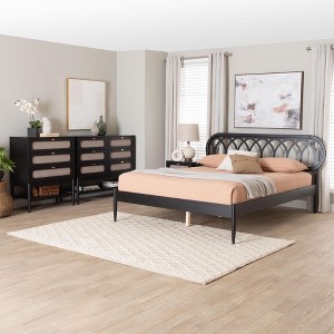 Baxton Studio Florica Art Deco Black Wood Queen 4-Piece Bedroom Set - 1 of 4