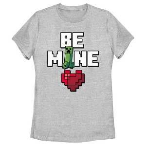 Women's Minecraft Be Mine Creeper T-Shirt - 1 of 4