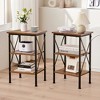 VECELO Modern X-Design Nightstand, End/Side Table with 3 Storage Shelves for Bedroom or Living Room - 2 of 4
