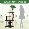 Modern Multicoloured 600 GSM Soft Plush Cat Tree Pet Tower with Sisal Post and Hanging Ball, Fake Real Leaves - 2 of 4