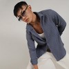 Campus Sutra Men Men's Prussian Blue Crinkled-Weave Shirt - 2 of 3