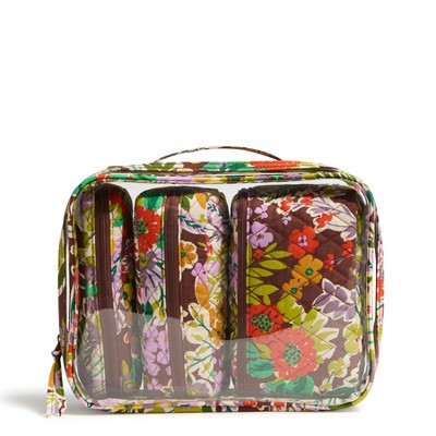 Vera Bradley Women's Outlet Clear 4 Piece Cosmetic Toiletry Bag Set