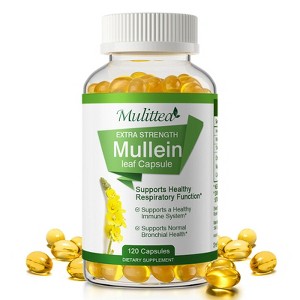 Mulittea Mullein Leaf Capsules Herbal Supplement Supports Respiratory Function Health,120 Count - 1 of 4