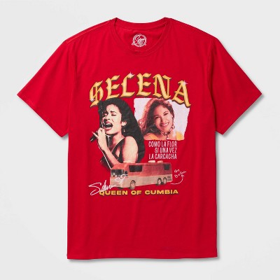 Latino Heritage Month Adult Selena Graphic Short Sleeve T-Shirt - Red