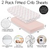 Sweet Jojo Designs Baby Girl Fitted 100% Cotton Muslin Crib Sheets Set Ballerina and Ballet Bows Pink and White 2pc - 4 of 4