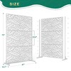TUYOHW Metal Privacy Screen Outdoor, Decorative Privacy Panels, Freestanding Privacy Screen for Patio, Garden, Pool (White Square) - 2 of 4