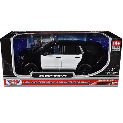 2025 Chevrolet Tahoe PPV Black & White "Custom Builder's Kit" 1/24 Diecast Model Car by Motormax