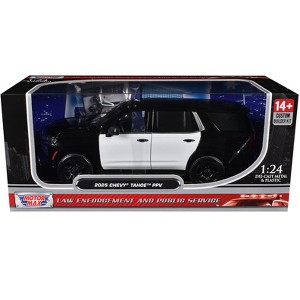2025 Chevrolet Tahoe PPV Black & White "Custom Builder's Kit" 1/24 Diecast Model Car by Motormax - 1 of 1