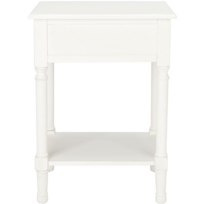 Whitney Distressed White Solid Wood 1-Drawer Accent Table