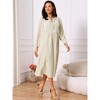 INSPIRE CHIC Women's Boho V Neck Long Sleeve Flowy Swing Casual Floral Midi Dress with Pockets - 2 of 4