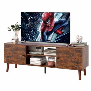 FDW TV Stand for 55 60 Inch TVs,Entertainment Center with 2 Storage Cabinets and Open Shelves, Modern Media Console Table - 1 of 4