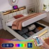 Queen Size Upholstered Platform Bed with Hydraulic Storage System, LED, and USB Charging for Bedroom or Apartment - 2 of 4
