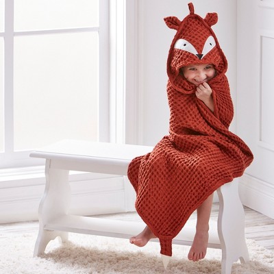 tagltd Fox Waffle Weave Hooded Towel