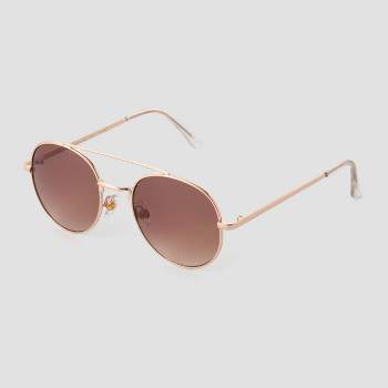 Women's Square Crystal Aviator Sunglasses - A New Day™ Pink : Target