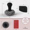 Cuisinel Cast Iron Chainmail Scrubber & Pan Scraper - Stainless Steel/Silicone Cleaner for Skillets & Pots, Ergonomic, Easy to Use, Dishwasher Safe - 4 of 4