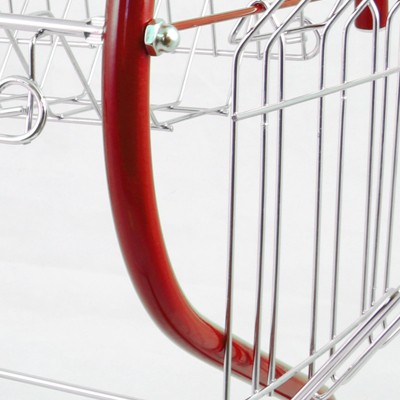 Better Chef Red Chrome Plated 2-Tier Dish Rack with Utensil Cup