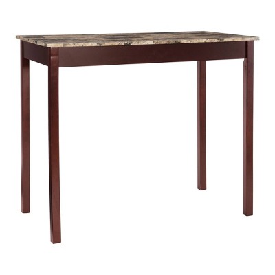 Espresso Elegance 3-Piece Tavern Counter Set with Faux Marble Top