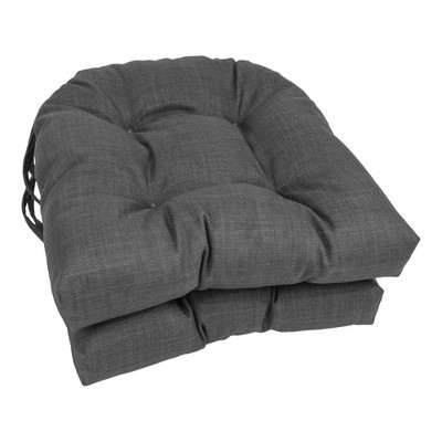 Blazing Needles, 16-inch Spun Polyester Solid Outdoor U-shaped Tufted Chair Cushions (Set of 2)