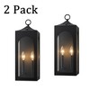 ALOADECOR H20" 2-Lights Large Dusk to Dawn Outdoor Wall Lantern Unique/Statement Black  for Entryway Garage（2 PACK） - 3 of 4