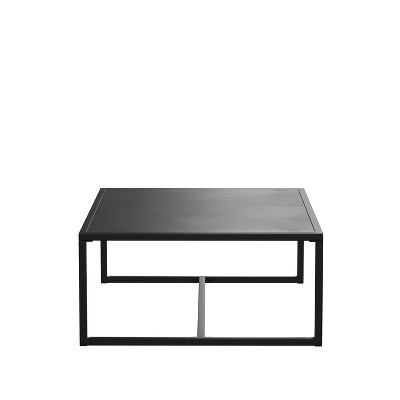 Brock 45" Black Steel Rectangular Outdoor Coffee Table