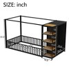 NicBex Kids Montessori Bed with Wardrobe,Full/Twin Size Floor Bed with Storage Shelves,Toddler bed for Bedroom,Black - 3 of 4