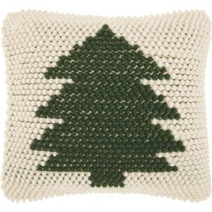 The Holiday Christmas Tree Loops Oversize Square Throw Pillow Green - Mina Victory