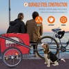 Akoasm Foldable Bicycle Trailer With Entrances Breathable Mesh Cart,Safety Flag,Reflectors And Wheels For Medium And Small Dogs-Red+Black - 2 of 4